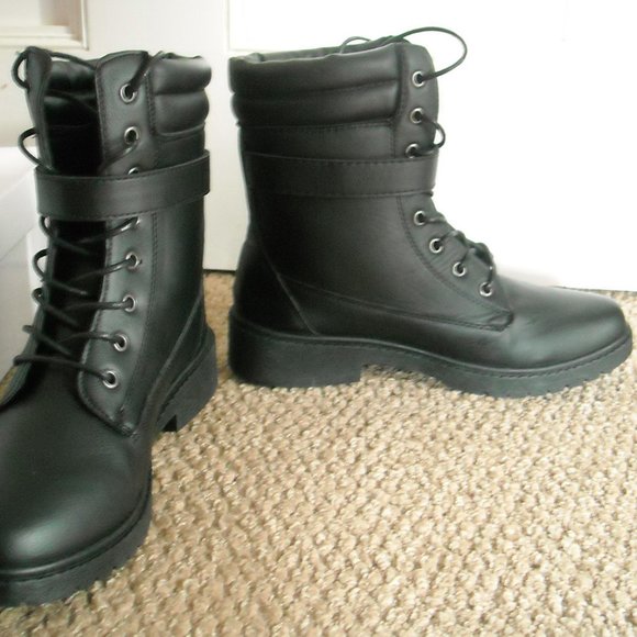 NEW Lord & Taylor Wanted womens 6.5 black combat boots grunge cosplay goth punk - Picture 12 of 13